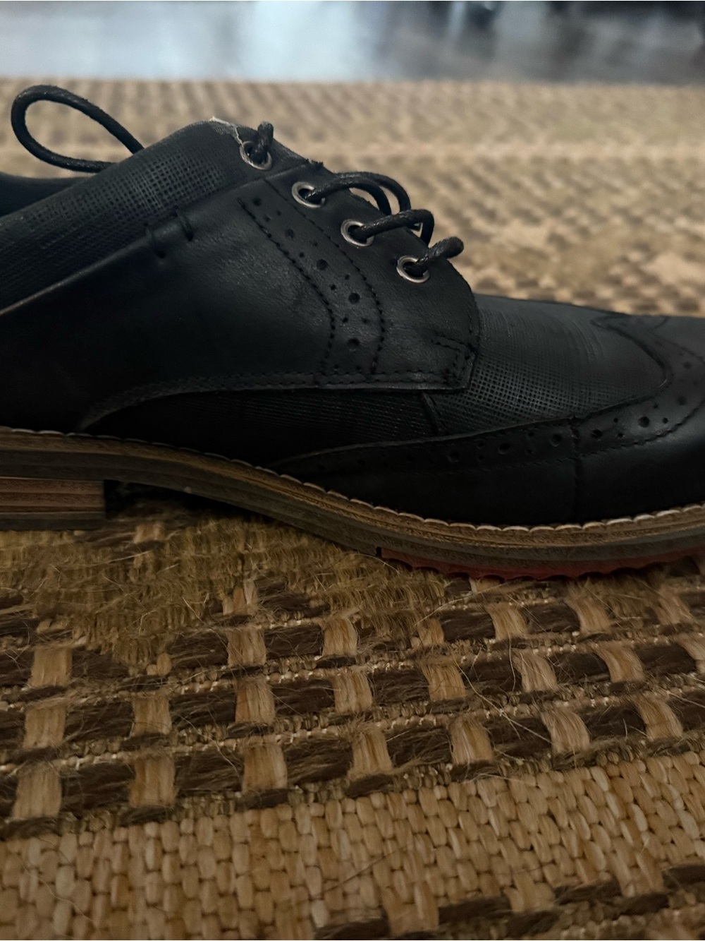 English Laundry Black Men’s Brogue Derby Shoe